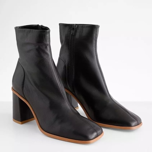 Free People Sienna Ankle Boot Black Leather Womens Size 11 - Picture 8 of 14